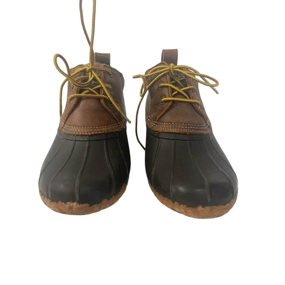 G.H. Bass & Co. Men's 7M Brown‎ Leather Black Rubber Duck Boots Lace Up